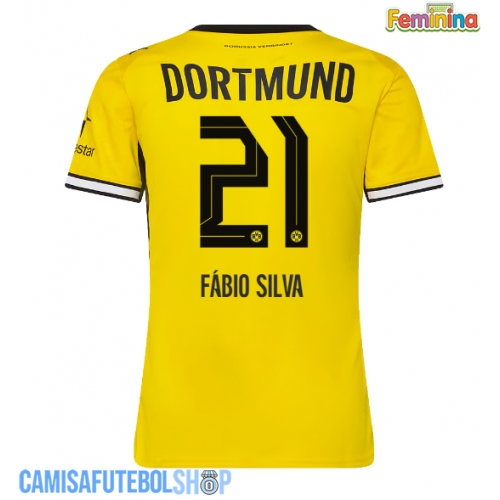 Camisa de time de futebol Borussia Dortmund Fabio Silva #21 Replicas 1º Equipamento Feminina 2026-27 Manga Curta